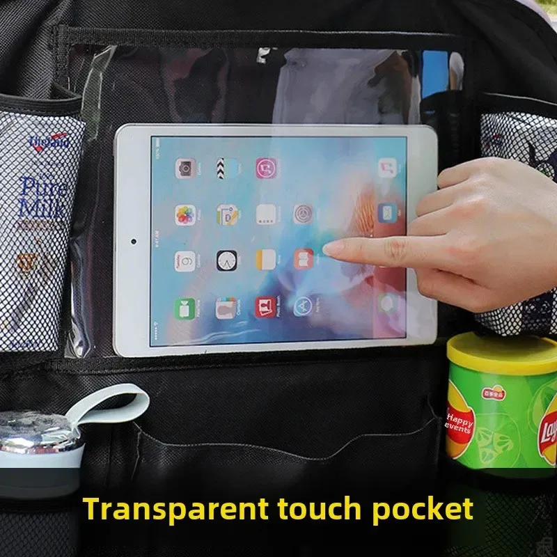 

Car Organizer Multifunctional Oxford Fabric SUV Seat Backrest Pocket Storage Bag With Tablet Holder Protector For Kids