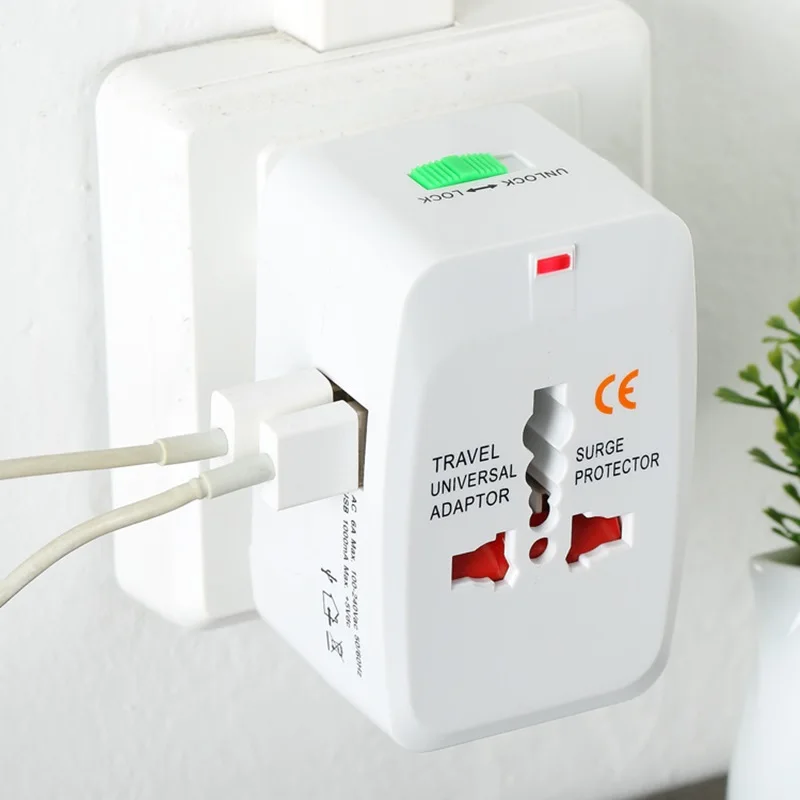 Universal Travel Plug Adapter 2 USB Port World Travel AC Power Charger Adapter AU US UK EU Converter Adapter USB Charger