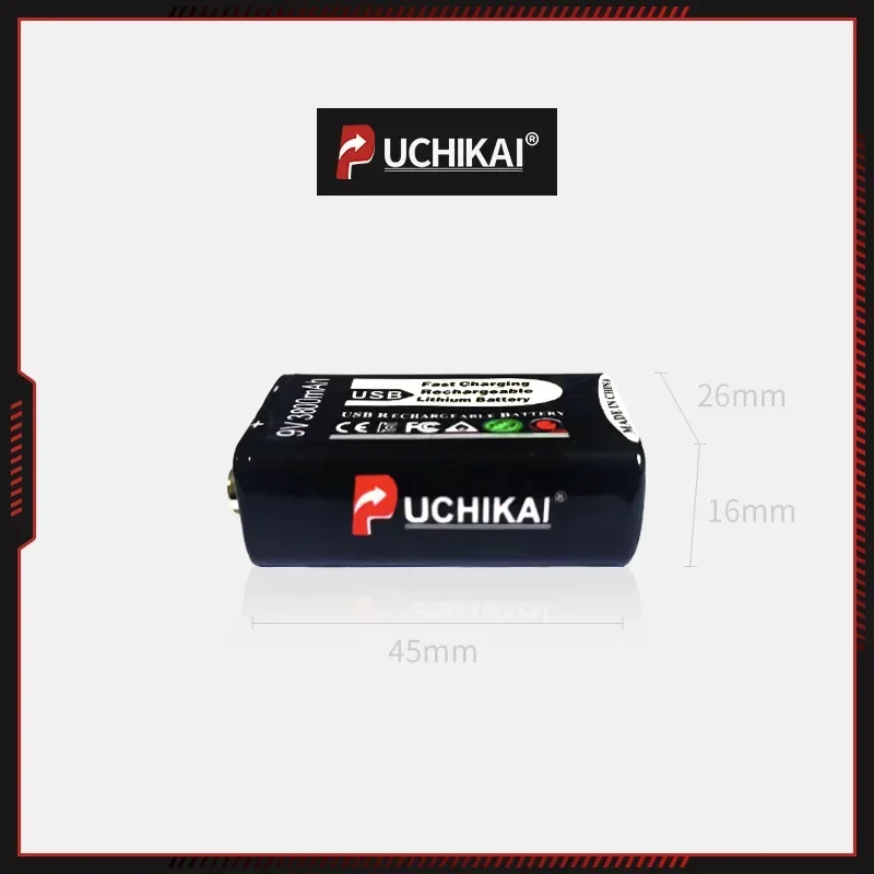 3800mAh 9V USB battery,  lithium-ion battery suitable for multimeter, microphone, temperature gun, game controller, etc