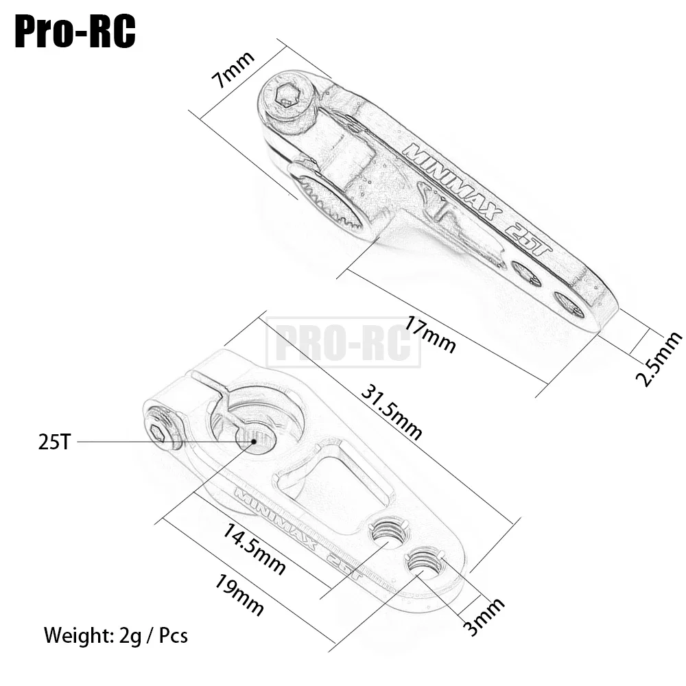 1 قطعة 25T سبائك الألومنيوم 31.5 مللي متر توجيه سيرفو الذراع القرن ل 1/10 RC الزاحف نموذج سيارة ترقية أجزاء