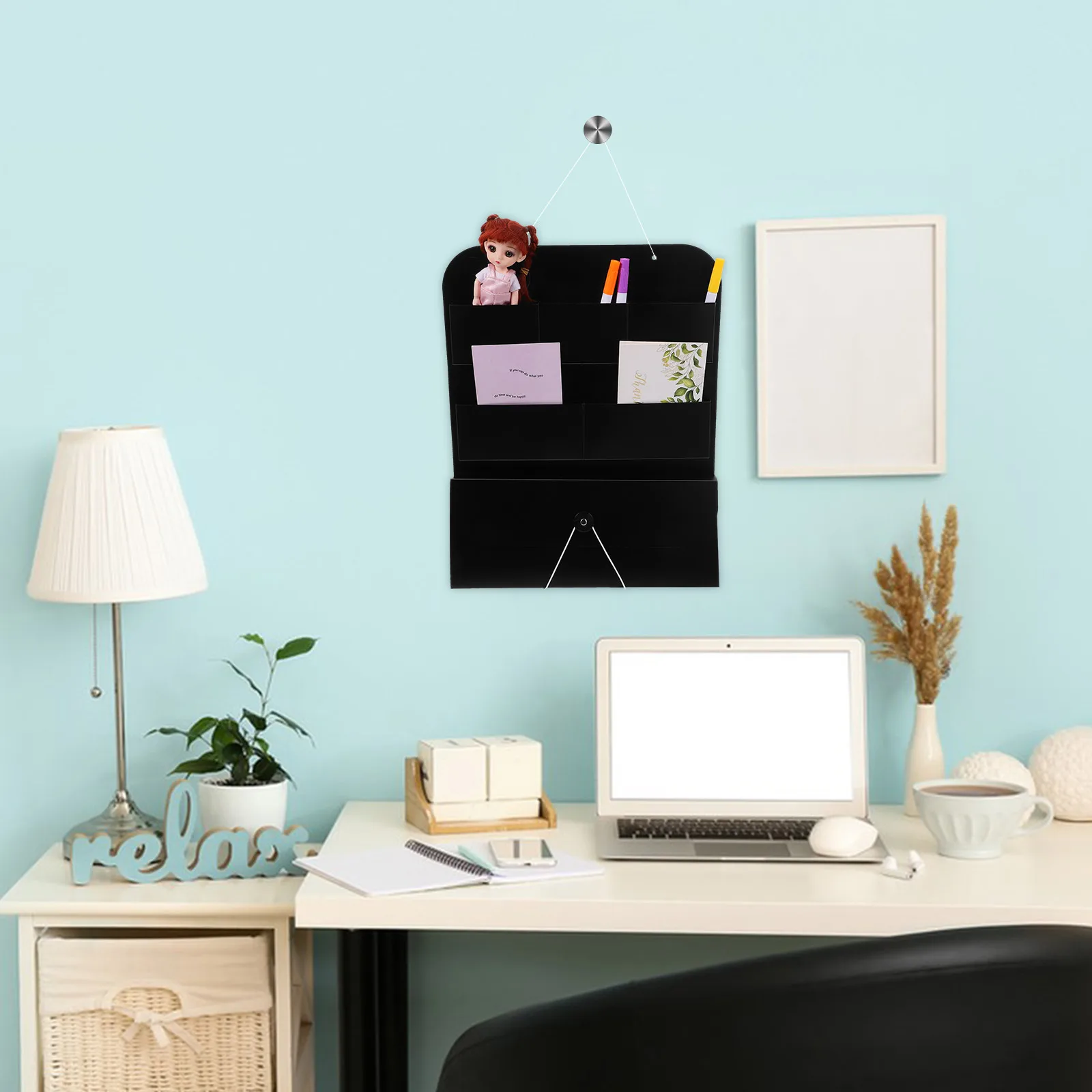 

Wall-mounted Storage Bag Accordion File Folder Cell Phone Document Organizer Holder Calculator Case Pockets Pp Classroom Office