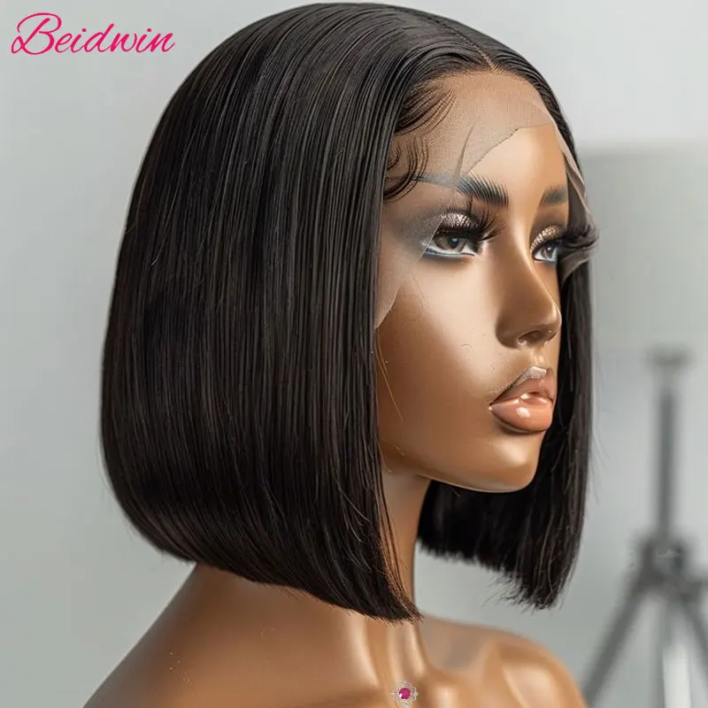 

14 Inch BOB Lace Front Wig Human Hair Straight 180 Density 13x4 Transparent Lace Front Human Hair Wigs Indian Lace Frontal Wig