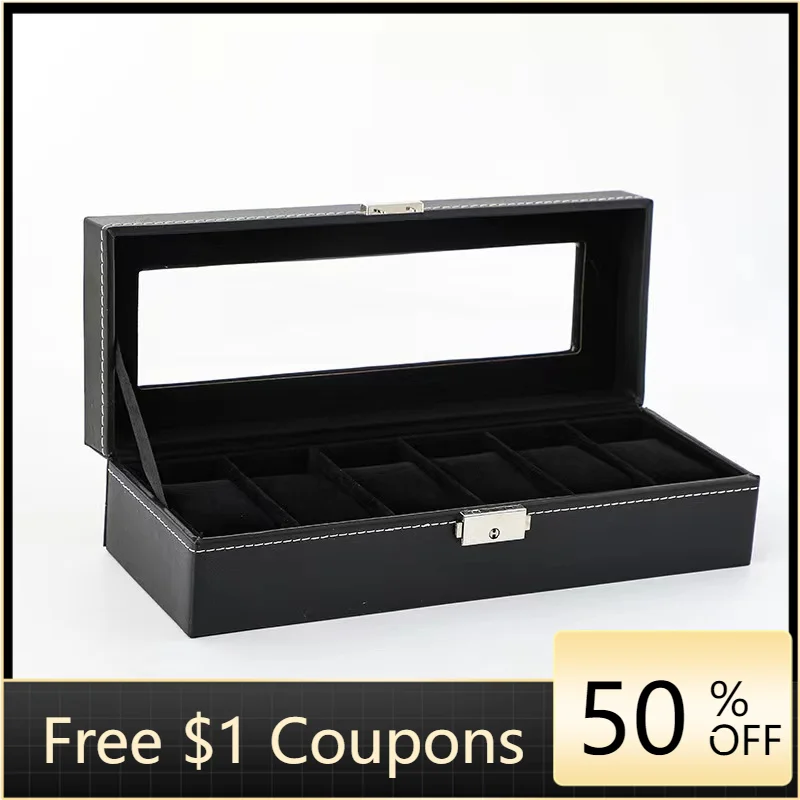 Organizador de caja de reloj de cuero PU, estuche protector para reloj con 2/3/6 ranuras, caja de almacenamiento para exhibición de joyería para relojes de cuarzo, la mejor Idea de regalo