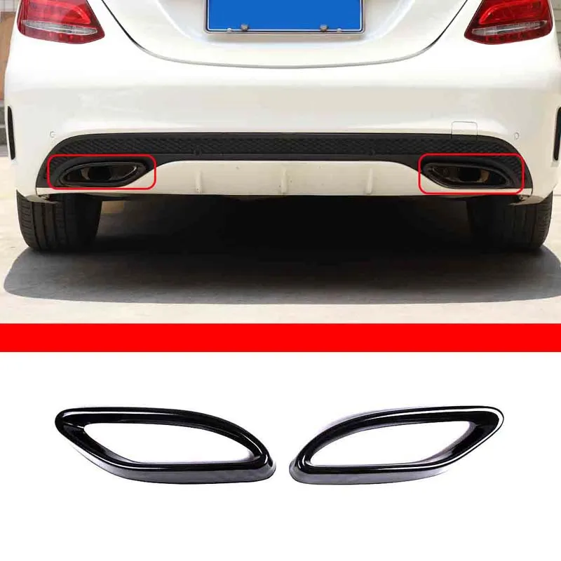 

Upgrade Exhaust Tailpipe Cover Trim Tail Throat Liner Trim For Mercedes Benz C GLC Class B180 W205 X253 W246 W247 C205 2015-2021