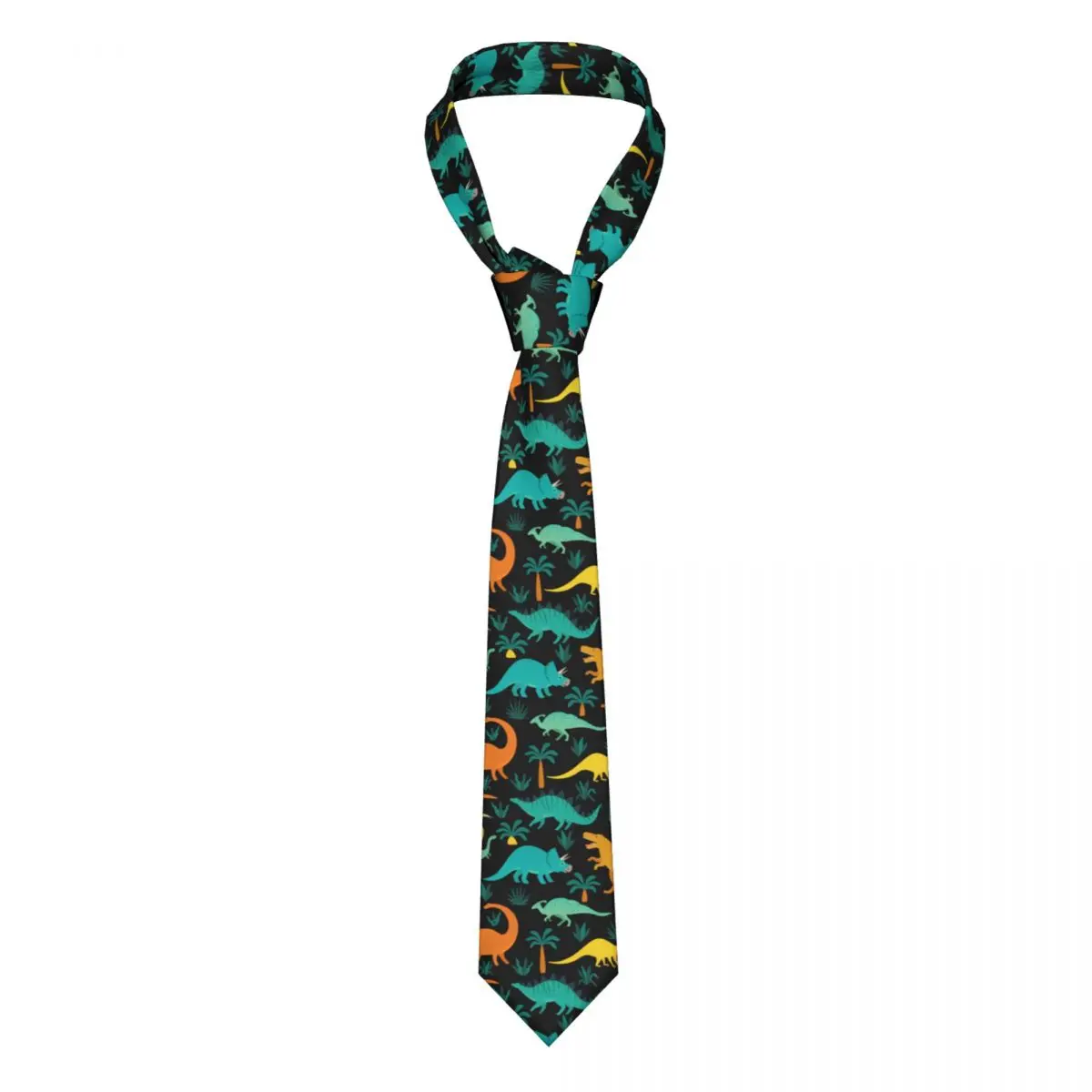 

Cute Colorful Dinosaur Pattern Necktie Men Women Polyester 8 cm Neck Tie for Men Silk Narrow Daily Wear Gravatas Party