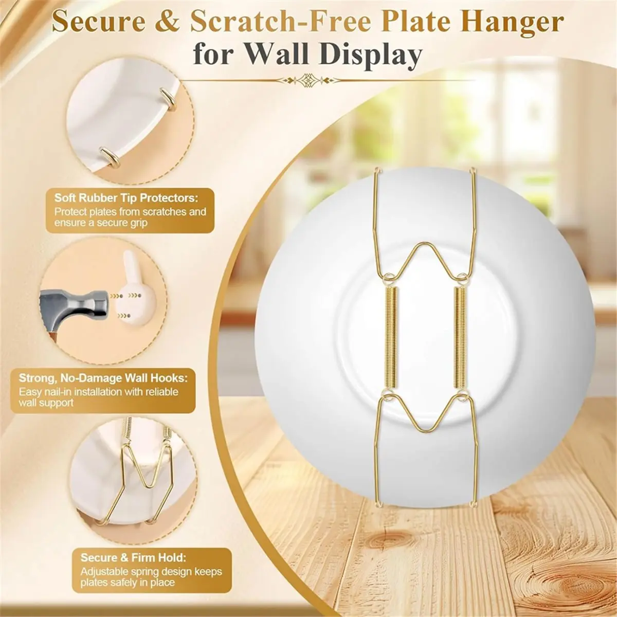 6 Inch Plate Hangers for the Wall, Suitable for 6-7 Inch Art Plate, Decorative Wall Plate Hangers