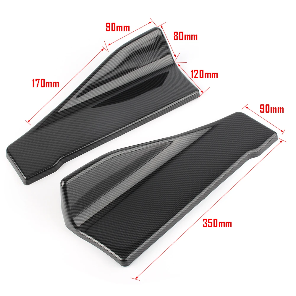 35cm Carbon Fiber Style Car Side Skirt Rear Bumper Lip Spliter Skid Scuff Scrape Protector Strip Universal For Cars Truck SUV