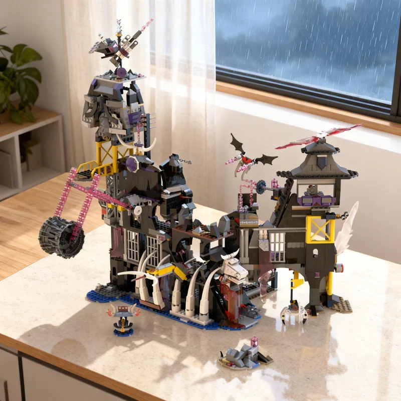 

1749pcs MOC Garmadon S Mega Fortress Ninjia Model Building Blocks Creative Gift DIY Display Decor Adult Premium Kids Desk Home