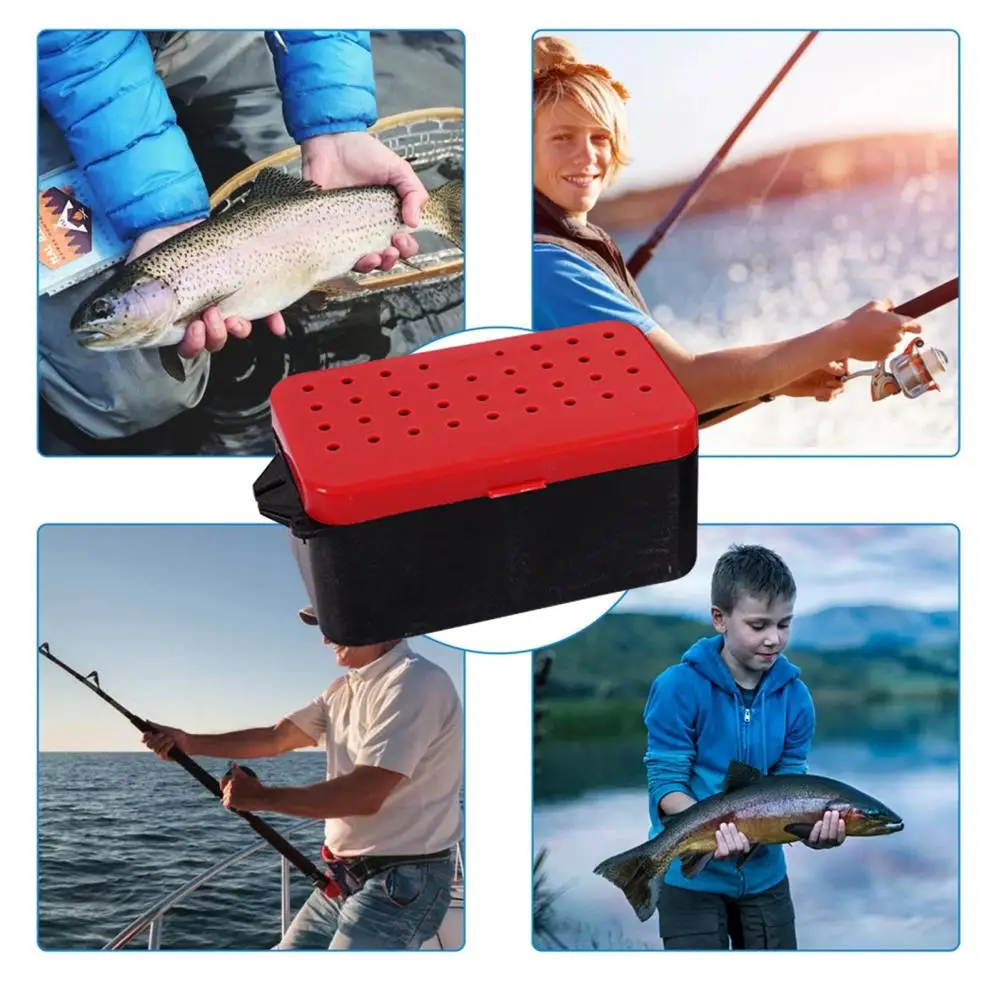 Fish Bait Box Breathable Live Bait Box Double-layer Portable Live Bait Box with Handle for Fishing Lure Tackle for Maggot