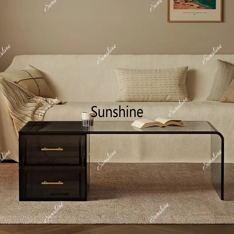 Living room home coffee table minimalist light luxury modern small table with drawers tea tableTJ