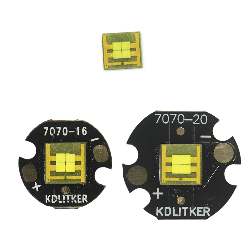 E70-HI 20W 6V 3000mA White 6500K SMD 7070 LED Emitter on KDLitker DTP Copper MCPCB Flashlight DIY Bead Bulb