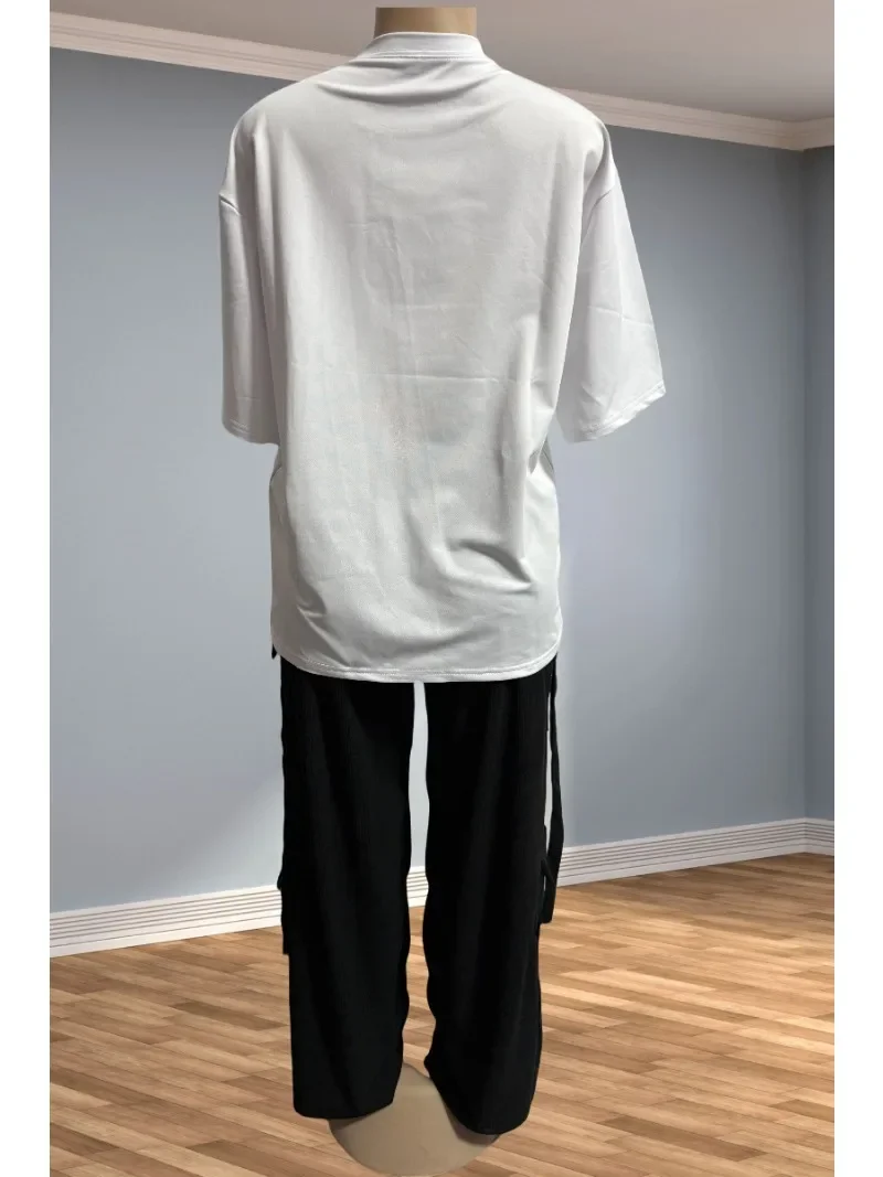 2 قطعة مجموعة النساء Dashiki الملابس الأفريقية الصيف الربيع موضة جديدة قصيرة الأكمام بلوزات وسراويل دعوى سيدة حفلة مطابقة مجموعات #2