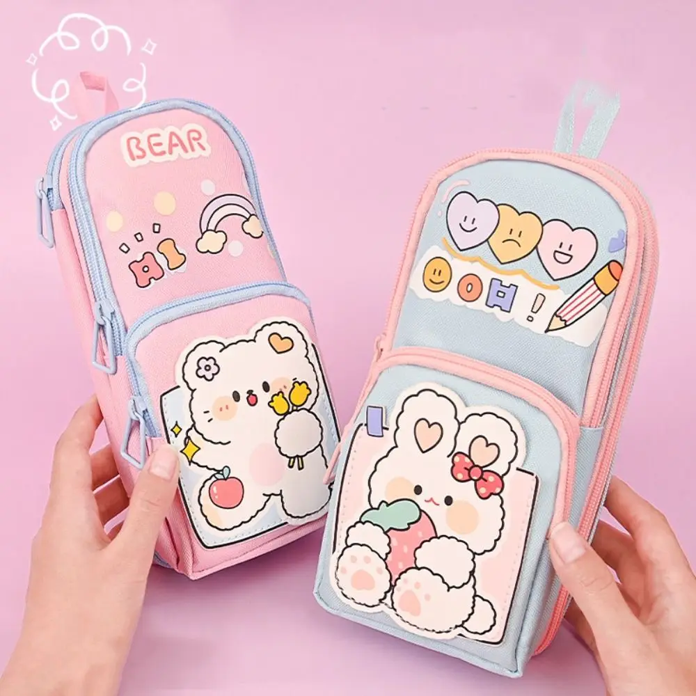 Pen Pouch Large Capacity Storage Stationery Box Cartoon Cute Pencil Case Multi-layer Creative Storage Bag Gift