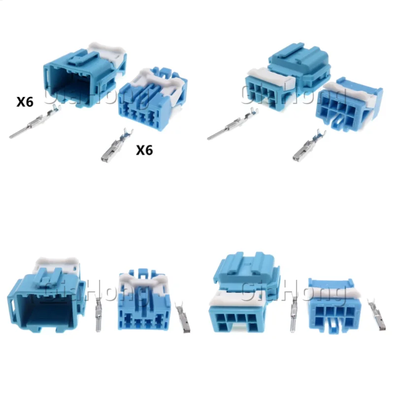 

1 Set 6 Ways AC Assembly Accessories 6098-1373 Car Atmosphere Lamp Wiring Terminal Male Plug Female Socket 6098-1377 For Honda