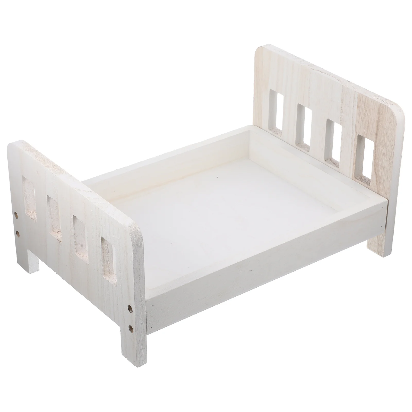 Tempat Tidur Kayu Kokoh untuk Foto Bayi Gaya Vintage Desain Mini untuk Fotografi Bayi Baru Lahir Penggunaan Dekoratif Tempat Tidur Anak