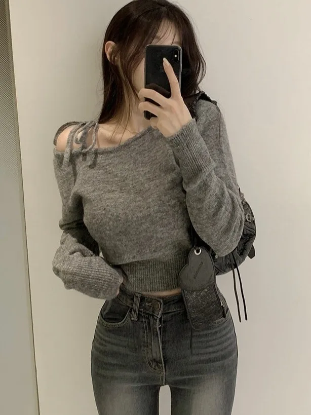 

Женский вязаный свитер French Sle с поясом или Pure Desire Sle, маленький размер, пальто из полиэфирного волокна Drop Sve