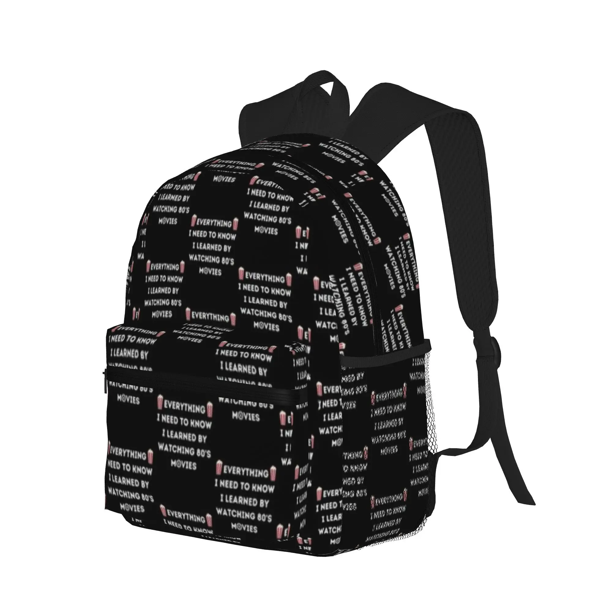 Everything I Need To Know I Learned By Watching 80s  Casual Backpack for Students and Adults Bag