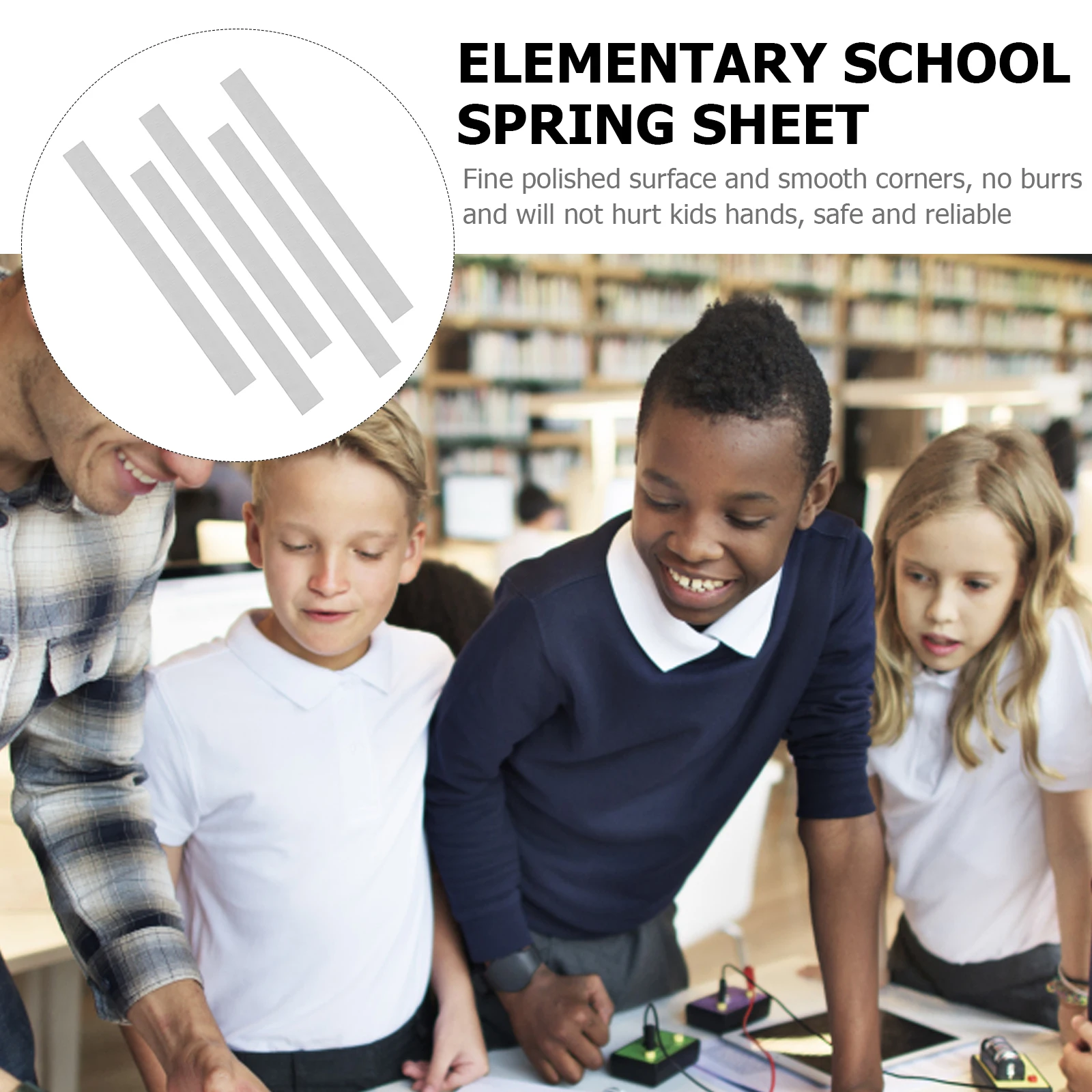 

5pcs Sounding Spring Sheet Teaching Apparatus Fine Polished Surface Smooth Corners Safe For Kids Promotes Intelligence