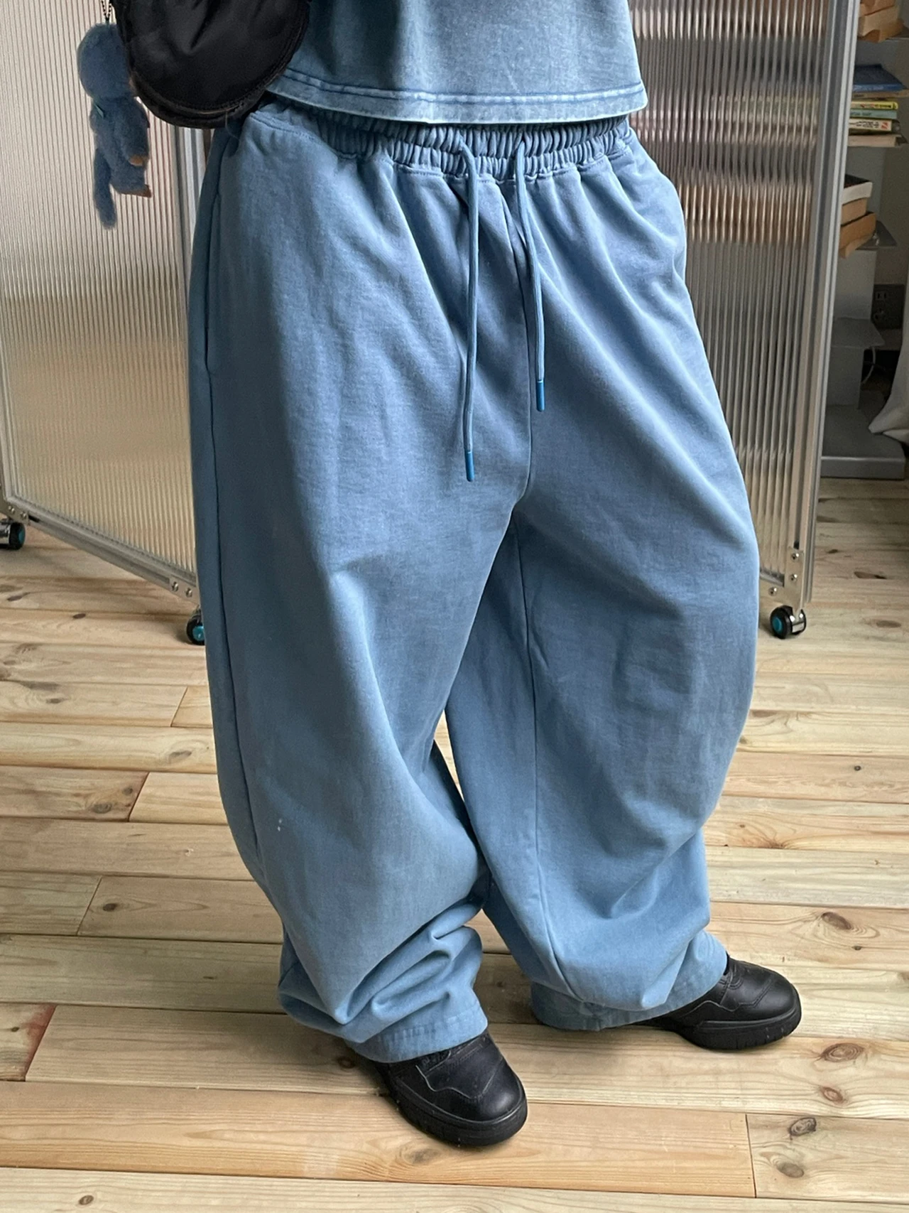 

MMBBT Casual Cotton Elastic Waist Drawstring Women's Pants Spring Autumn Loose Drapey Versatile Sweatpants Ladies Jeans