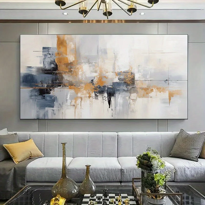 1pc Frameless Modern Abstract Canvas Art, Large Wall Decor f