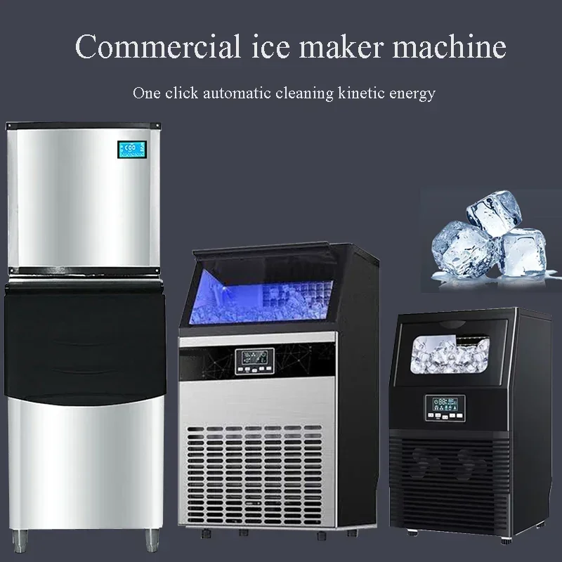 

Commercial Cube Ice Maker 200/250/300 KG/24H Freestanding Auto Clean Liquid Freezer Ice Generator Machine Home Appliance