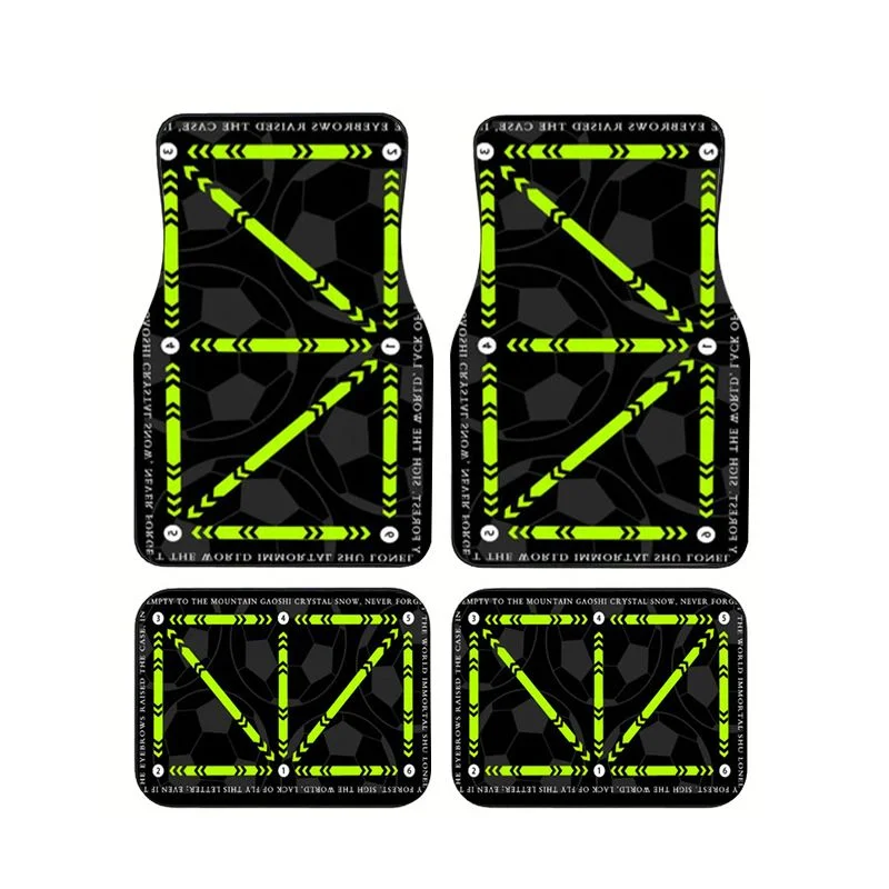 

Geometric Pattern Car Floor Mats 4pcs Set Non Slip Durable Auto Carpets Stylish Interior Protective Mats For Sedan SUV Truck