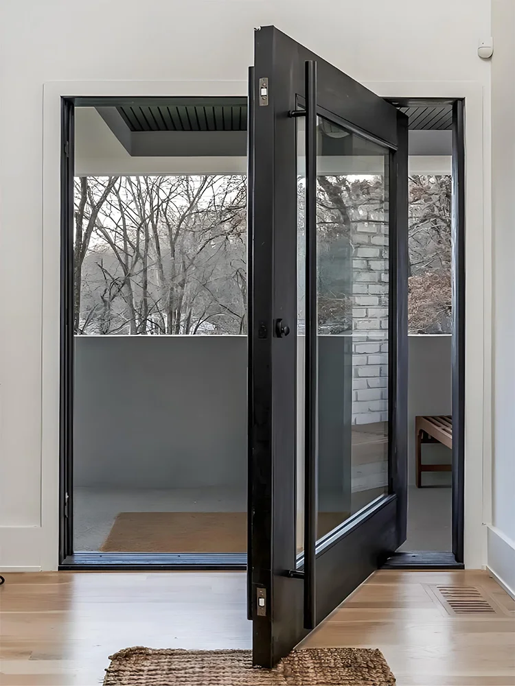 

Sixinalu Pivot Door Main Exterior Interior Entrance Front Doors Aluminum Double Glaszed Push Pull Door Home Decor Customize
