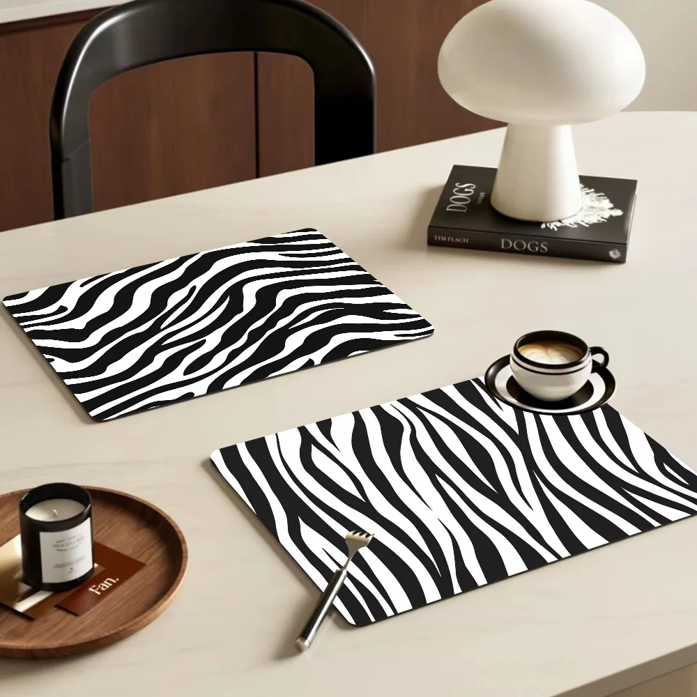 Zebra-stripe Quick Drying Dish Mat Printed Kitchen Non-slip Coffee Cup Pad Drain Mats Dinnerware Cup Bottle Placemat