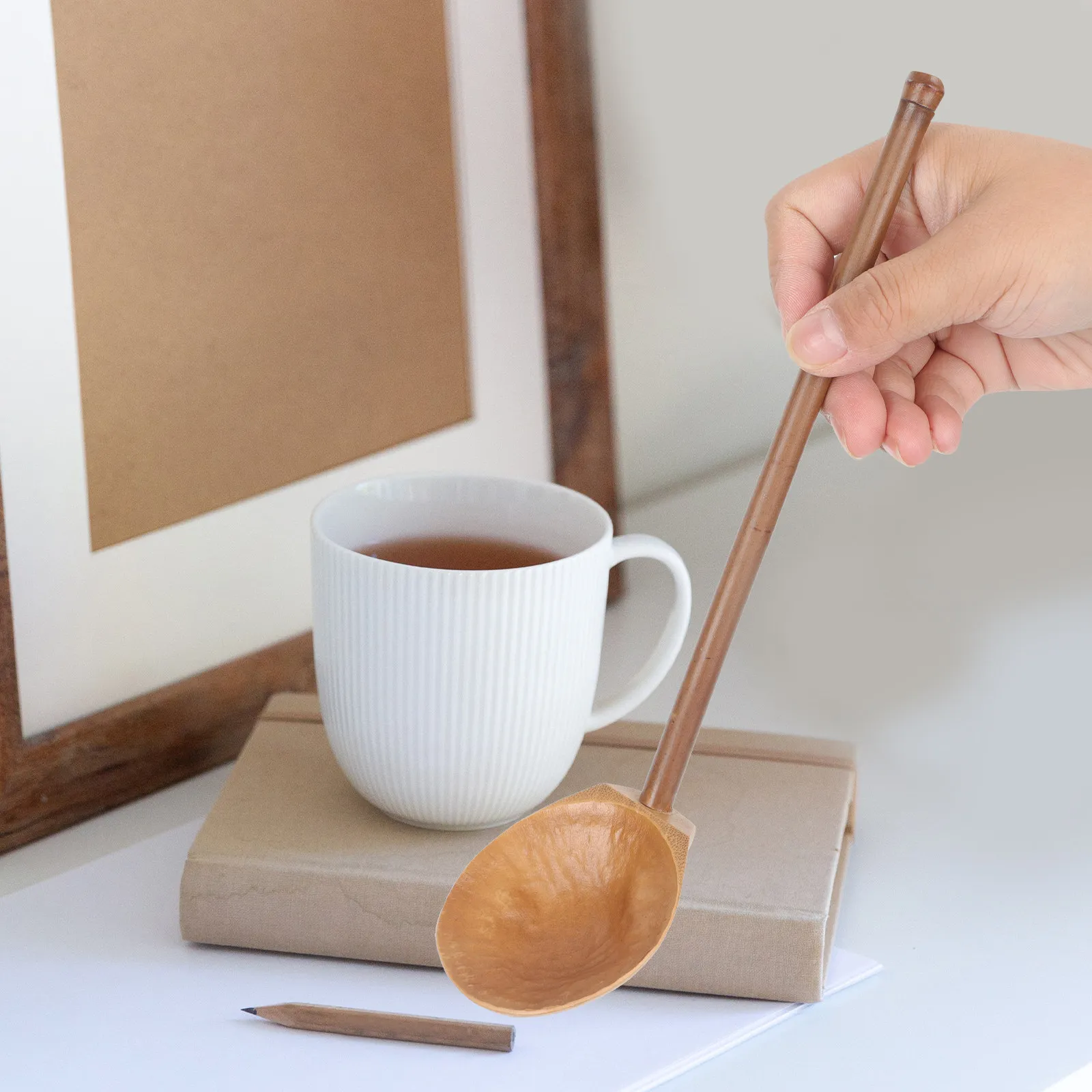 1Pcs Bamboo Tea Spoon Long Handle Mini Scoop Powder Spoon for Coffee Tea Salt Sugar Flour Kitchen Use Bamboo Spoons