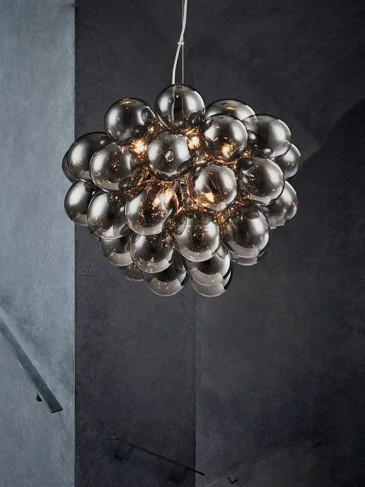 Balloon bubble chandelier Children's bedroom chandelier Creative smoke gray glass chandelier in living room and restaurant