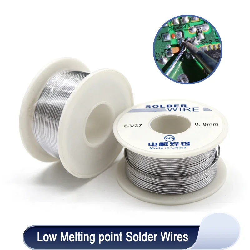 

1~5pcs Solder Wire 0.8/1.0mm 50g/100g 63/37 Welding Wire 2% Flux Low Melting Point For Electric Soldering Iron