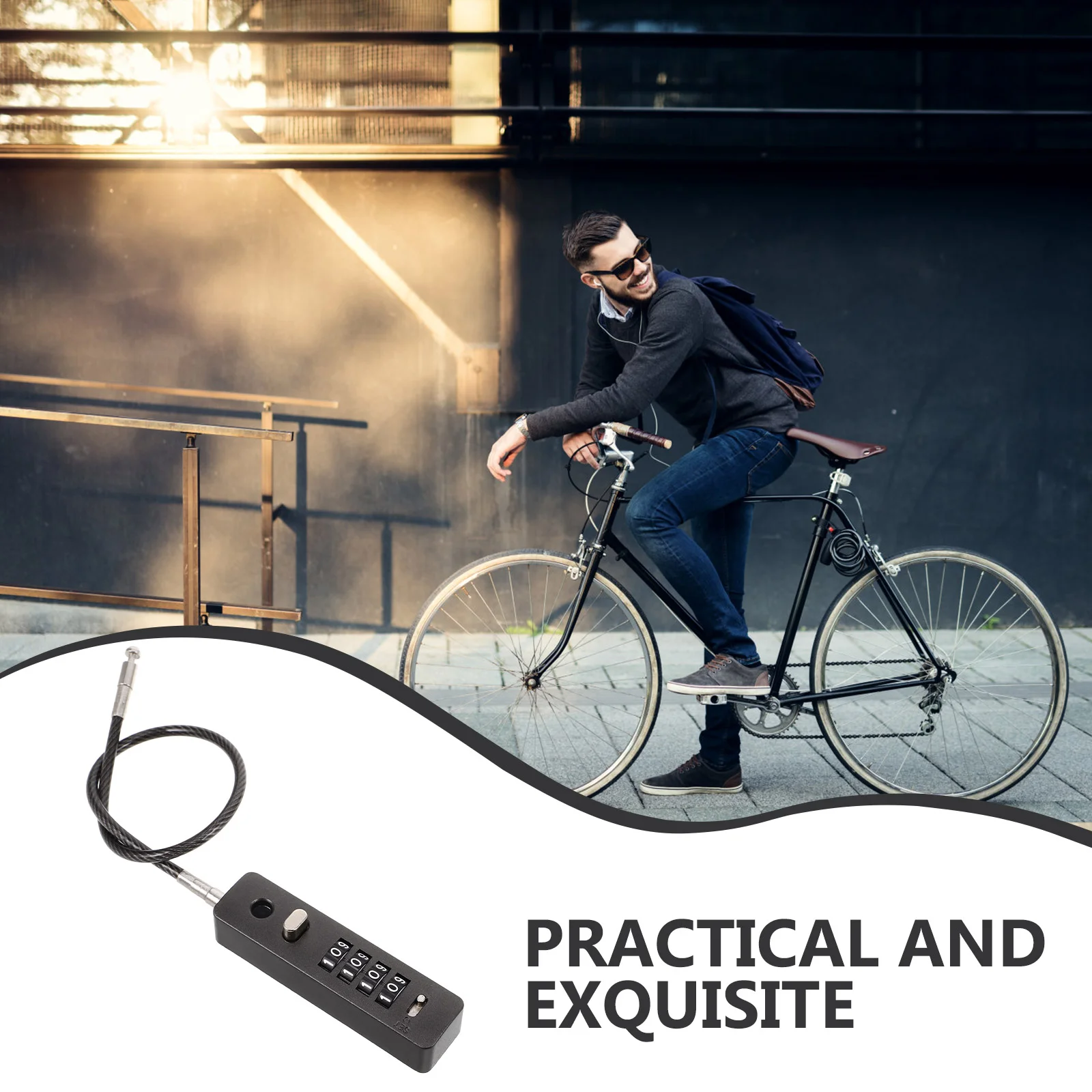 

High Strength Steel Cable Combination Lock for Luggage Scooter Bag Bike Portable Resettable Wire Stroller Locks Color