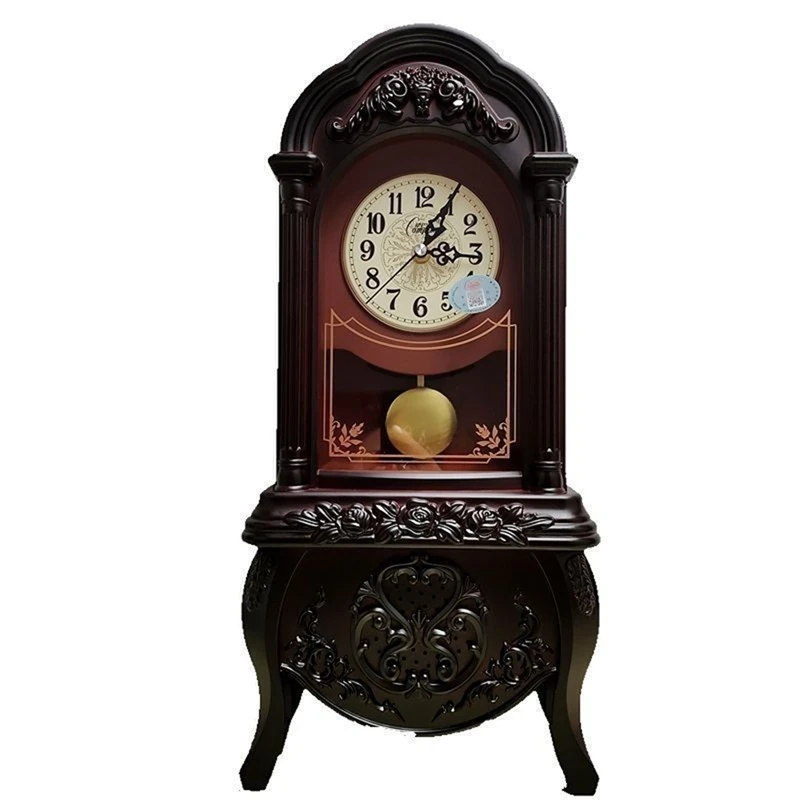●Swinging Clock with Silent Operation, Clock Nostalgic Home Clock Living Room Ornament