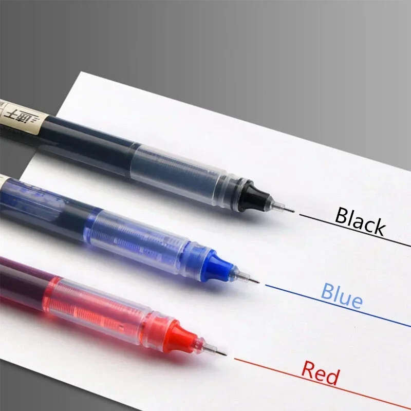 5/10 Pcs/Set Liquid Ink Rollerball Pen 0.5mm Quick Drying Black Blue Red Ink Gel Pens Student Exam Writing Office Signature Pens