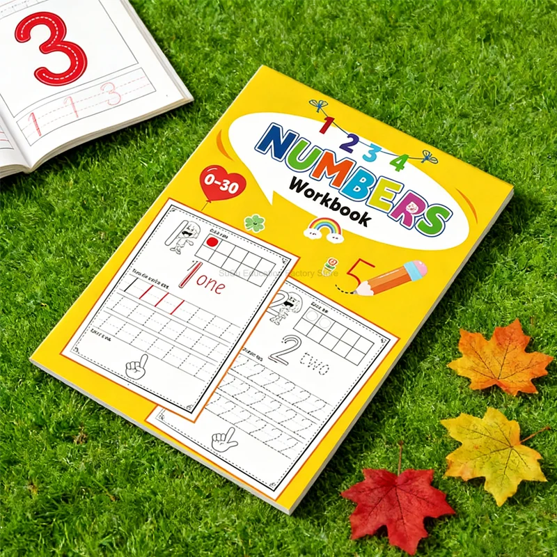 

0-30 упражнений для развития числового мышления, развивающая книга-раскраска, тренировочная книга для развития навыков письма