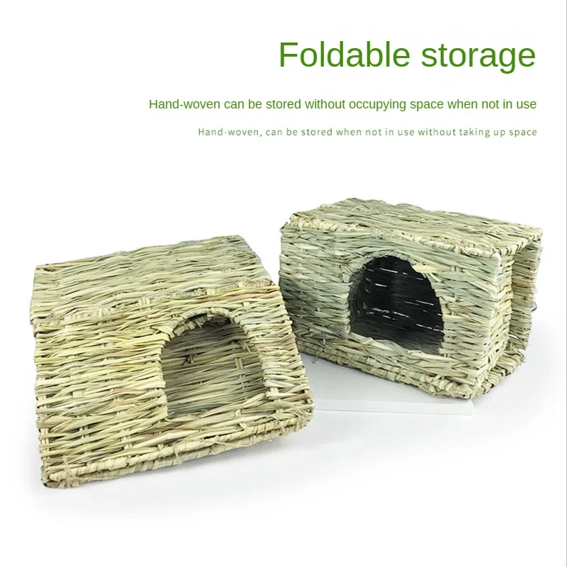 Rabbit Foldable Weaving Water Grass Nest Chinchilla Guinea Pig Large Size Grass Mat Grass Nest Pet House