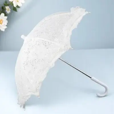

Elegant Vintage White Lace Mini Decorative Umbrella Performance Prop Wedding Bridal Photography Accessory