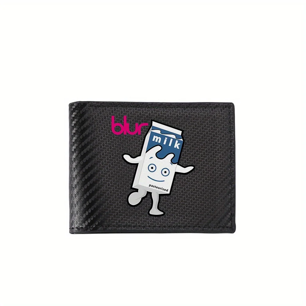 Smiling milk carton character dancing Men's Wallets Simple Business Modern Stylish Printing Design Gifts For Father Boyfriend Ch