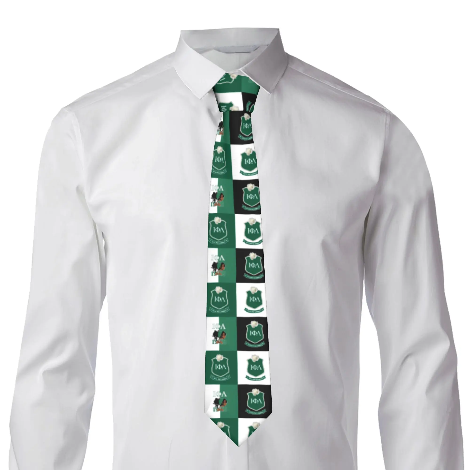 Fashion Iota Phi Lambda 1929  Neck Tie for Office Men Checkered Plaid  Neckties
