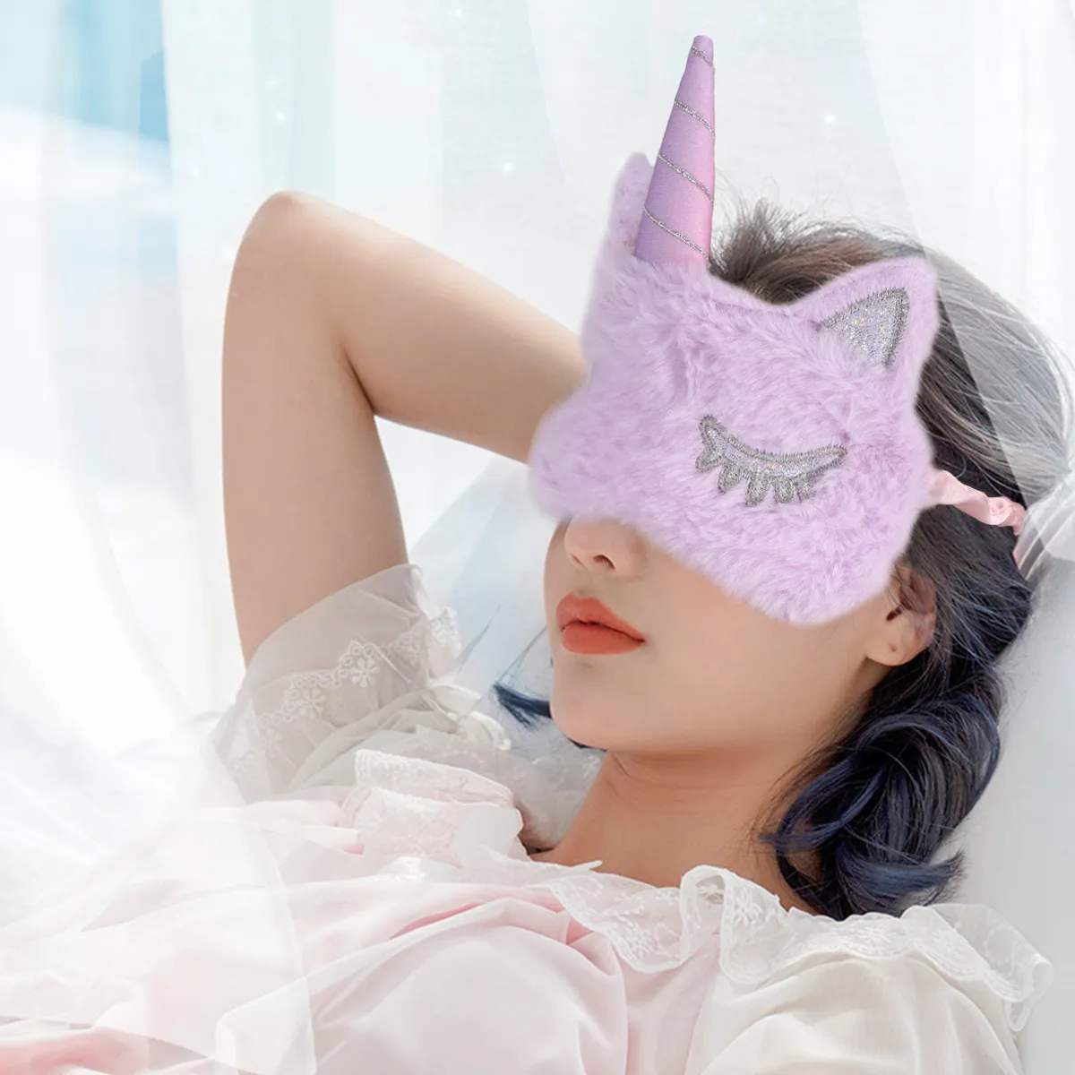 Design Comfortable Blindfold Sleeping Eye Cover Blackout Eye Mask for Women Girls Lightproof Sleep Mask