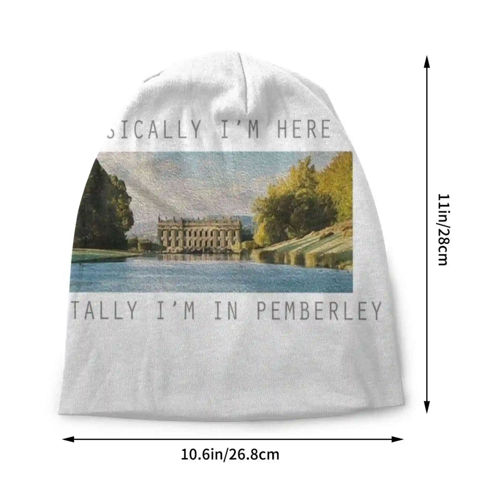 Physically , I'm Here Mentally I'm In Pemberley Knitted Hat Warm Beanie Outdoor Caps Pemberley Pride And Prejudice Mr Darcy