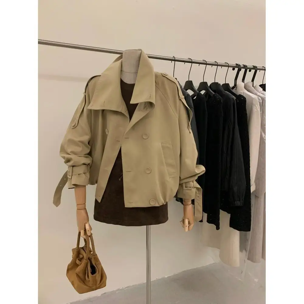 New Autumn Winter  Leather Jacket, Fashionable And Versatile, Loose Casual For Petite Women, Slimming Long-Sleeved Short