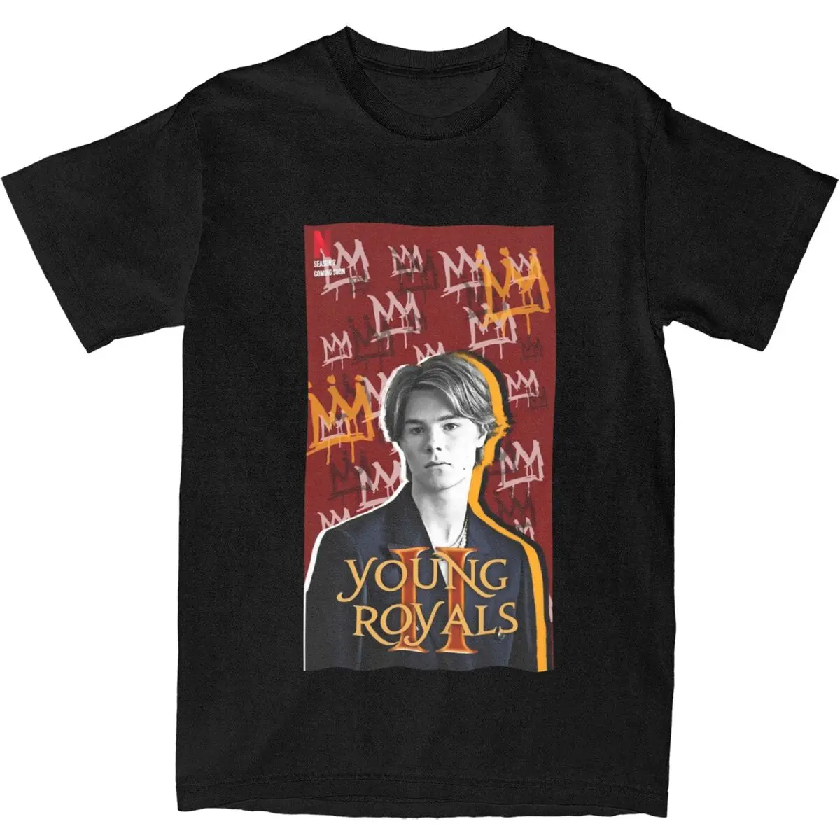 Streetwear T-Shirt Young Royals 100 Cotton T Shirts Tv Series Hipster Tee Shirt for Man Beach Awesome Loose Short Sleeve Tees