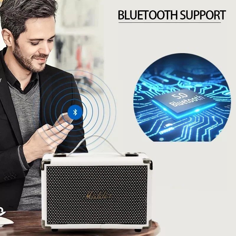 Retro Portable Bluetooth Speakers Wireless Square Dance Outdoor Woofer Household Lithium Battery High-power Stereo Caixa De Som