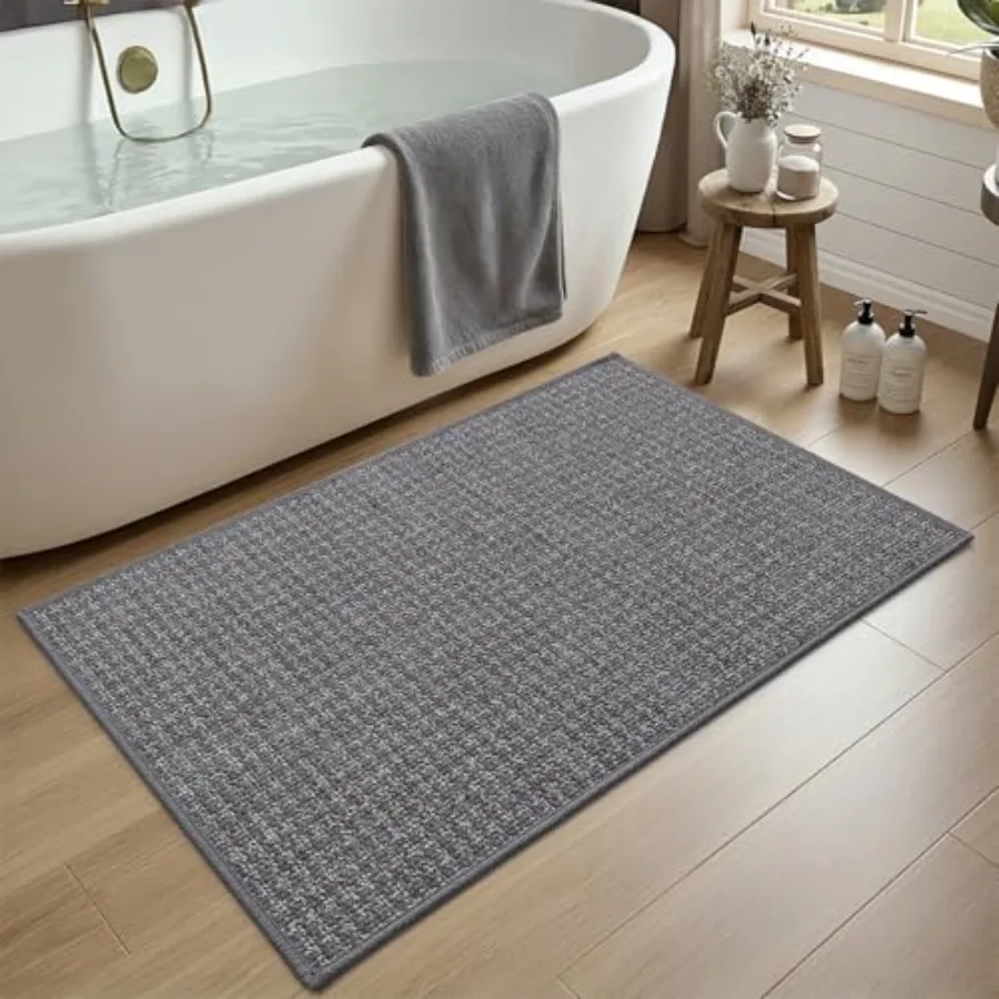 

Bathroom Rugs 24x43 Ultra Thin Absorbent Bathmat Quick Dry Non Slip Bath Mat with Rubber Backing Extra Soft Bath Rugs for Showe