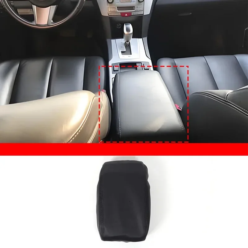 

For Subaru Legacy 2010-2020 Leather Black Car Armrest Box Protection Cover Trim Interior Car Accessories
