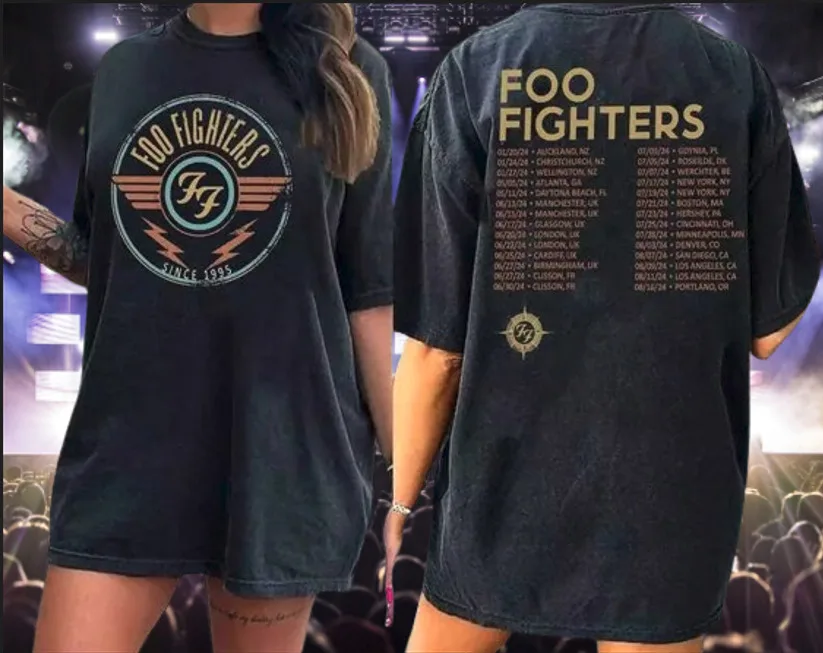 Fighters Foo T-Shirt Tour 2024 Everything Nothing Us Gift Band Fans Gift