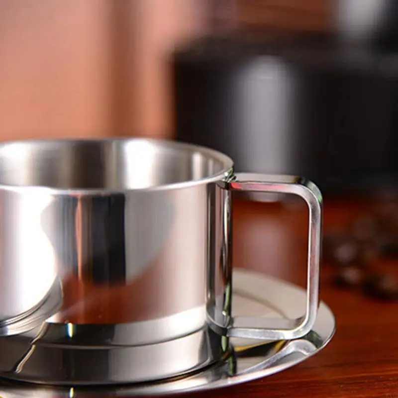 KX4B Espresso Coffee Cups Материал из нержавеющей стали двойные стенки изолированные кофейные кружки