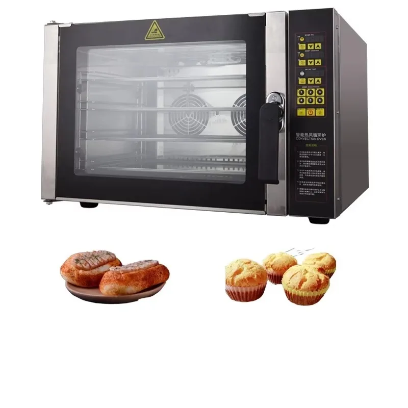 Hot Air Convection Oven, Glass Door Design, Electric Steam Baking Machine, Commercial Kitchen Cooking Equipment