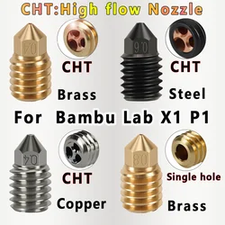 For Bambu Lab P1P X1C CHT Nozzle CHT High Flow nozzle P1s Bambulab X1c Nozzle P1p X1 Carbon nozzle brass For Bambu Hotend V2 V3